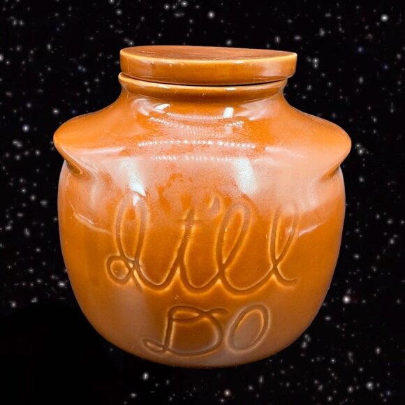 Vintage House Of Webster It'll Do Brown Glazed Canister Cookie Jar Box Pottery - Picture 1 of 10